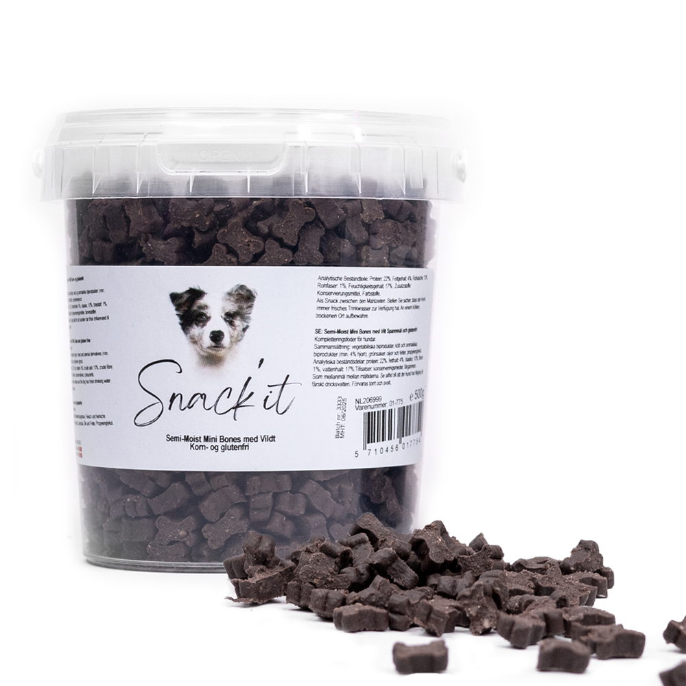 Semi Moist mini bones m. vildt - 500 g.