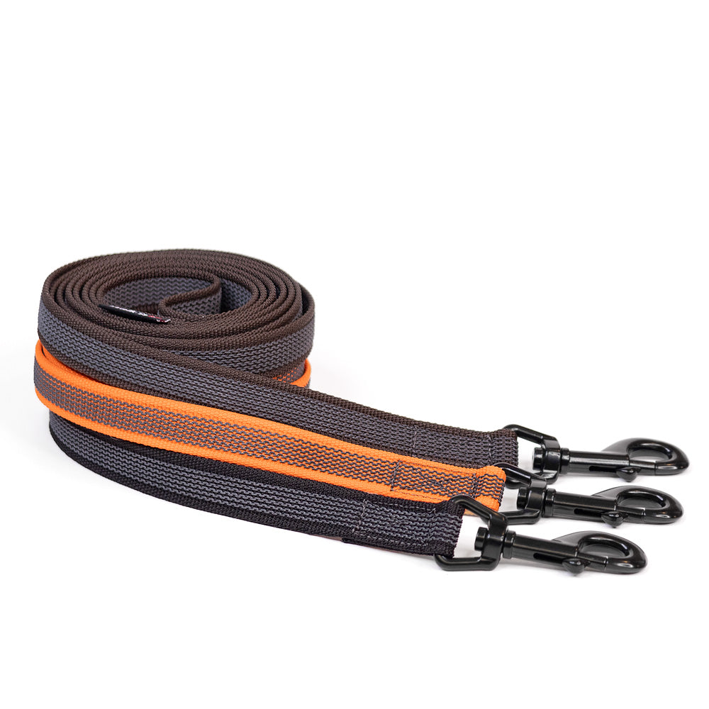 Rullede Walk’it sporliner i brun, orange og sort – uden håndtag og med anti-slip