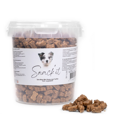 Semi Moist mini bones med tun - 500 g.