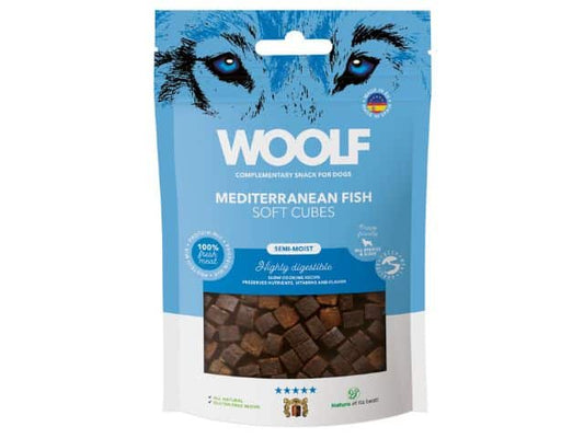 Woolf Soft Cubes Fisk, 100g 