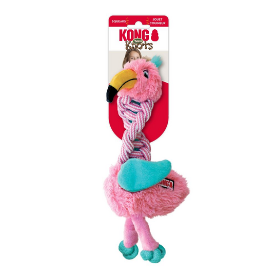 KONG Knots Twists Flamingo hundelegetøj - small/medium