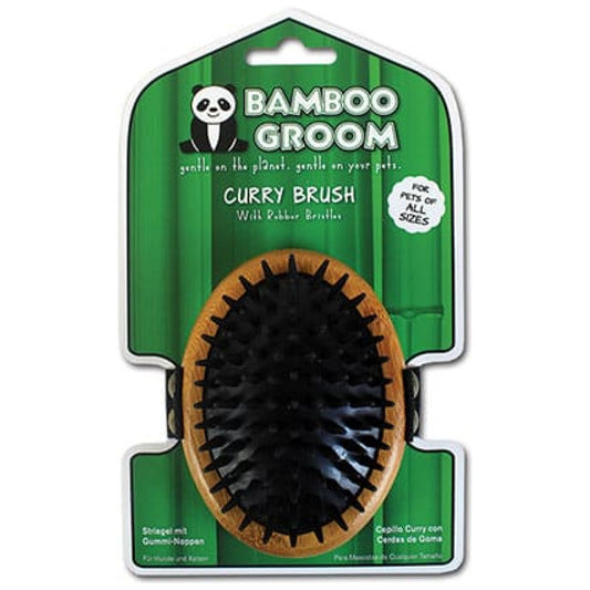 Bamboo Groom oval karte i original emballage – med gummidubber og bambusbund